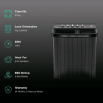 Godrej Semi Auto D00464 WS EDGE RIO 100 5.0 TB3 SLGR 10.0 KG Silver Grey - Image 3