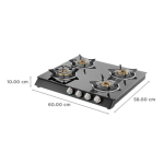 Kaff Glass Top CTB584B 4 Burner Black - Image 3