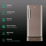 LG Direct Cool GL-D231AFSD 210 Liters Fawn Steel - Image 3