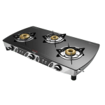 Preethi Glass Top BLAZE 3B GTS105 GTGS005GTS117 3 Burner Stainless Steel - Image 2