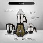 Preethi Mixer Grinder TITAN MG283 1000W 3 Jars, Black - Image 2
