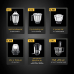 Prestige Food Processor 42561 Endura Pro 1000W 6 Jars, Black & Silver - Image 3