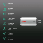 Racold Storage CDR DLX 15HL 2kW 15 Litres Horizontal LHS White - Image 2