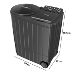 Whirlpool Semi Auto 30344 ACE XL DMIX 11 Kg Grey - Image 4