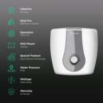 AO Smith Storage FINESSE-025 (V) 25 Litres Vertical White - Image 3